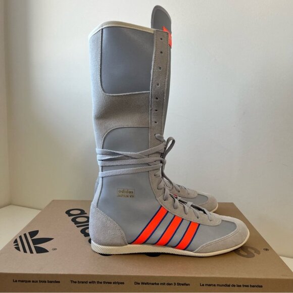 ADIDAS Japan Vh Sneaker Boots - Silver/Solar Orange/Grey Size 8 - Picture 4 of 16